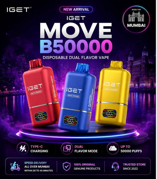 IGET Move B50000 50K 50000 Puffs Dual Flavour Vape Online in Mumbai | 45 Min Delivery