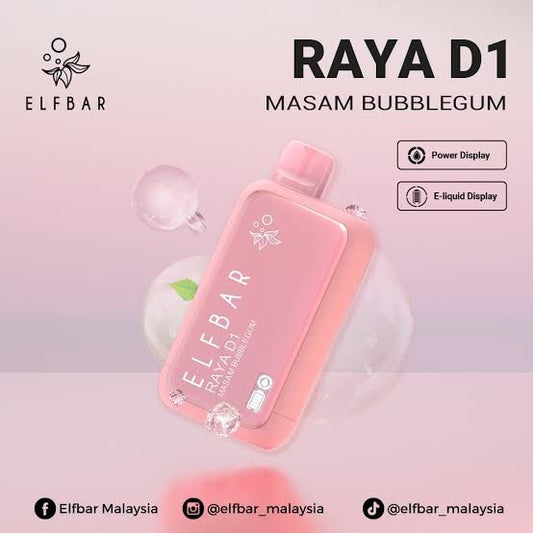 Elfbar Raya D1 13000 Puffs – Masam Bubblegum – Disposable Vape Bangalore