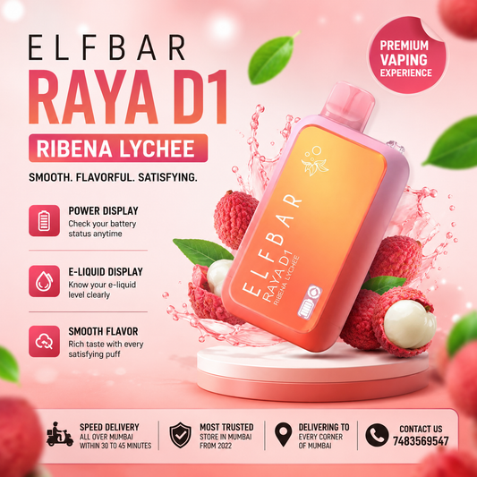 Elfbar Raya D1 13000 Puffs | E-Liquid & Power Display | 45 Minutes Delivery In Mumbai