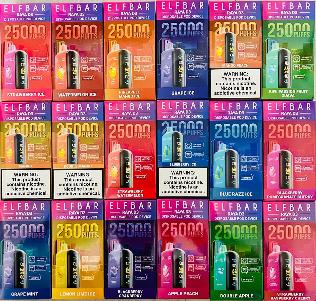 Buy Elfbar Raya D3 25000 (25K Puffs) Disposable Vape | Express Delivery in India